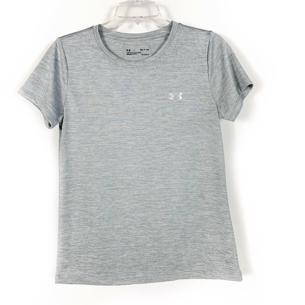 Under Armour Short Sleeve Silver Light Gray Tee Small